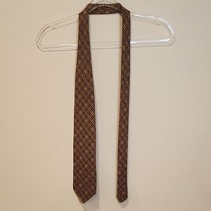 Valentino Geometric Brown and Gold Tie